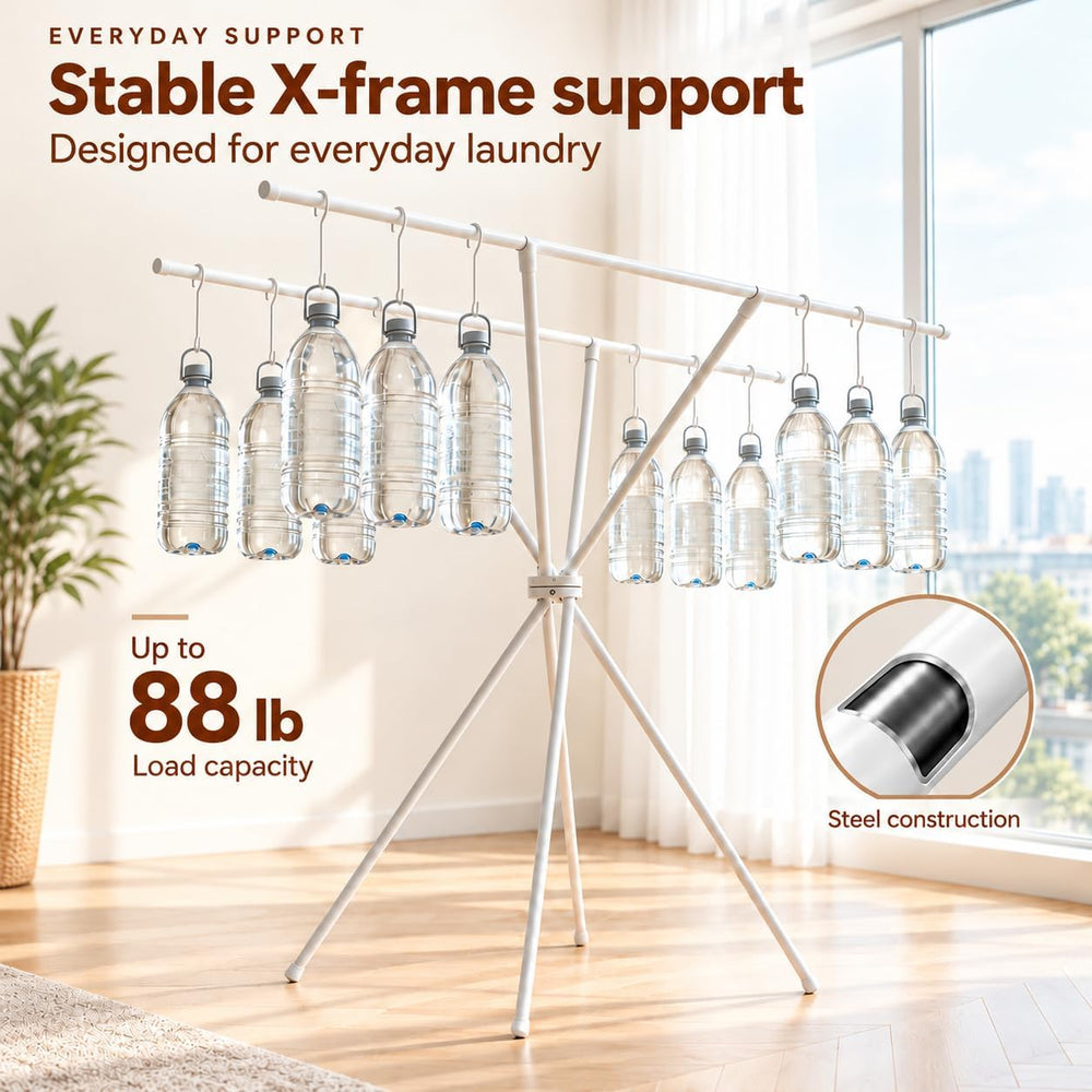 X-Frame Clothes Drying Rack, Foldable Clothes Rack, 100 lb Capacity, 5.5 lb