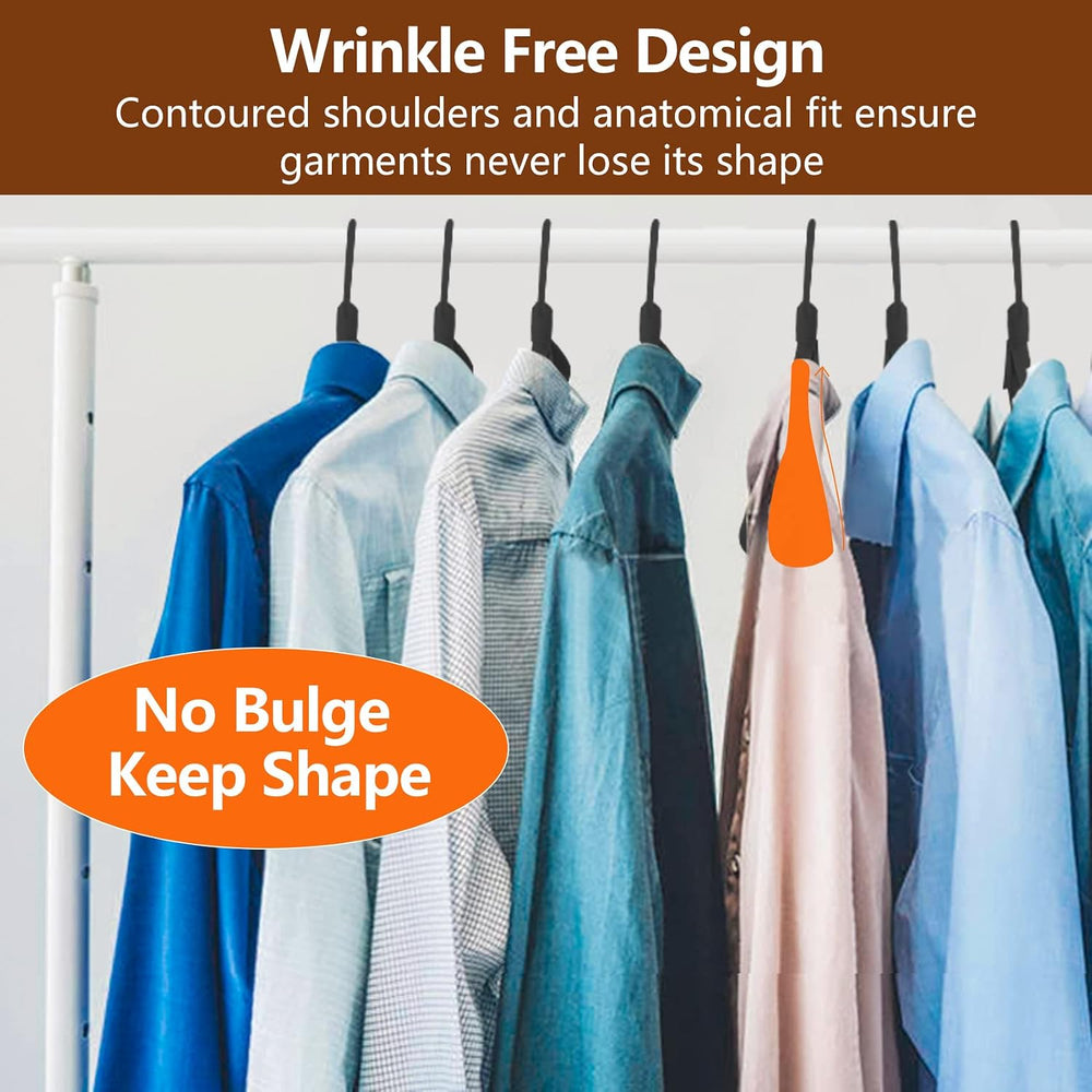 DEDU Plastic Clothes Hangers 36 Pack, Extra Thick Wide Shoulder Coat Hangers ...