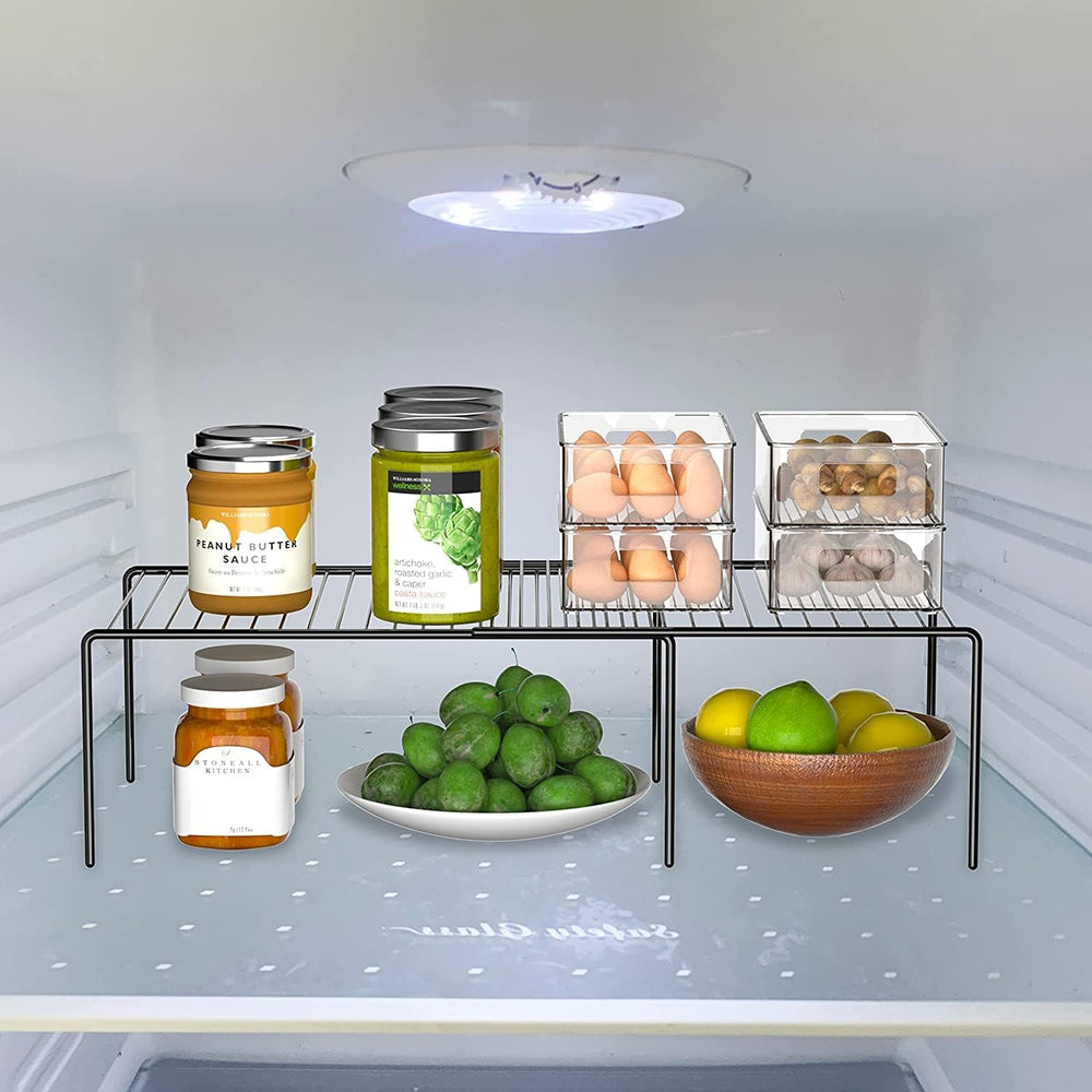 Kitchen Cabinet Expandable Shelf Organizers Set of 4, Adjustable Metal Wire P...