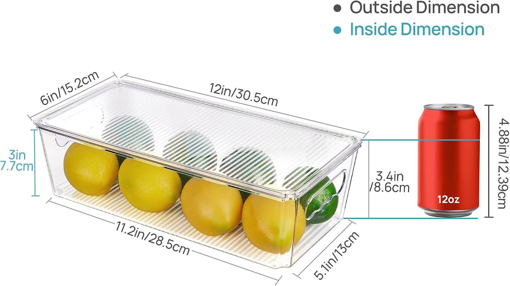Vtopmart 12pcs Clear Stackable Storage Bins with Lids