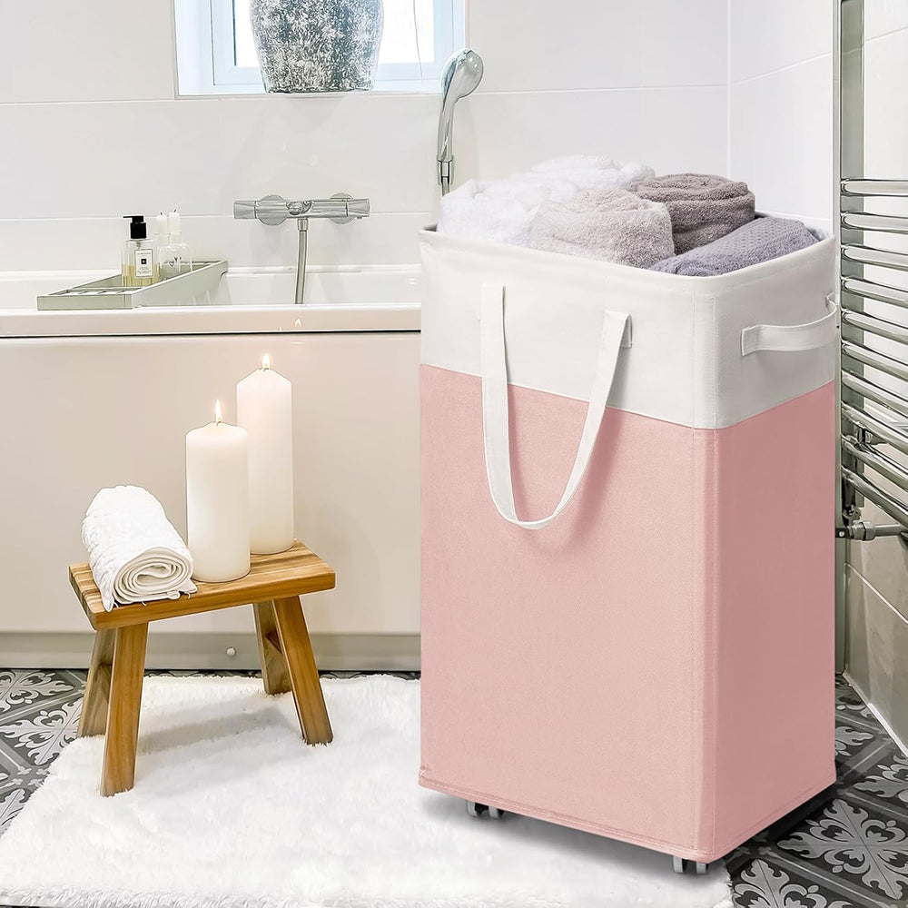 Goodpick 2-Pack Laundry Hamper with Wheels, Dorm Essentials for Girls,75L