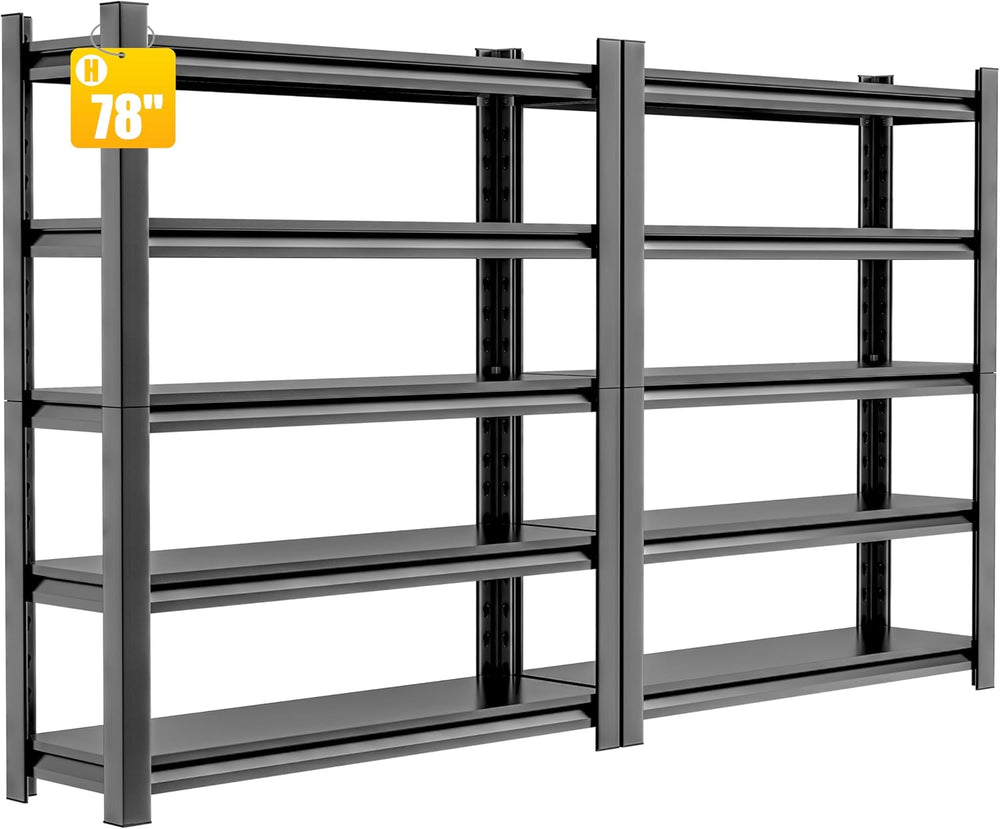 Hzdbhd 40" W Garage Shelving Unit, 5-Tier Metal Storage Shelves 2 Pack