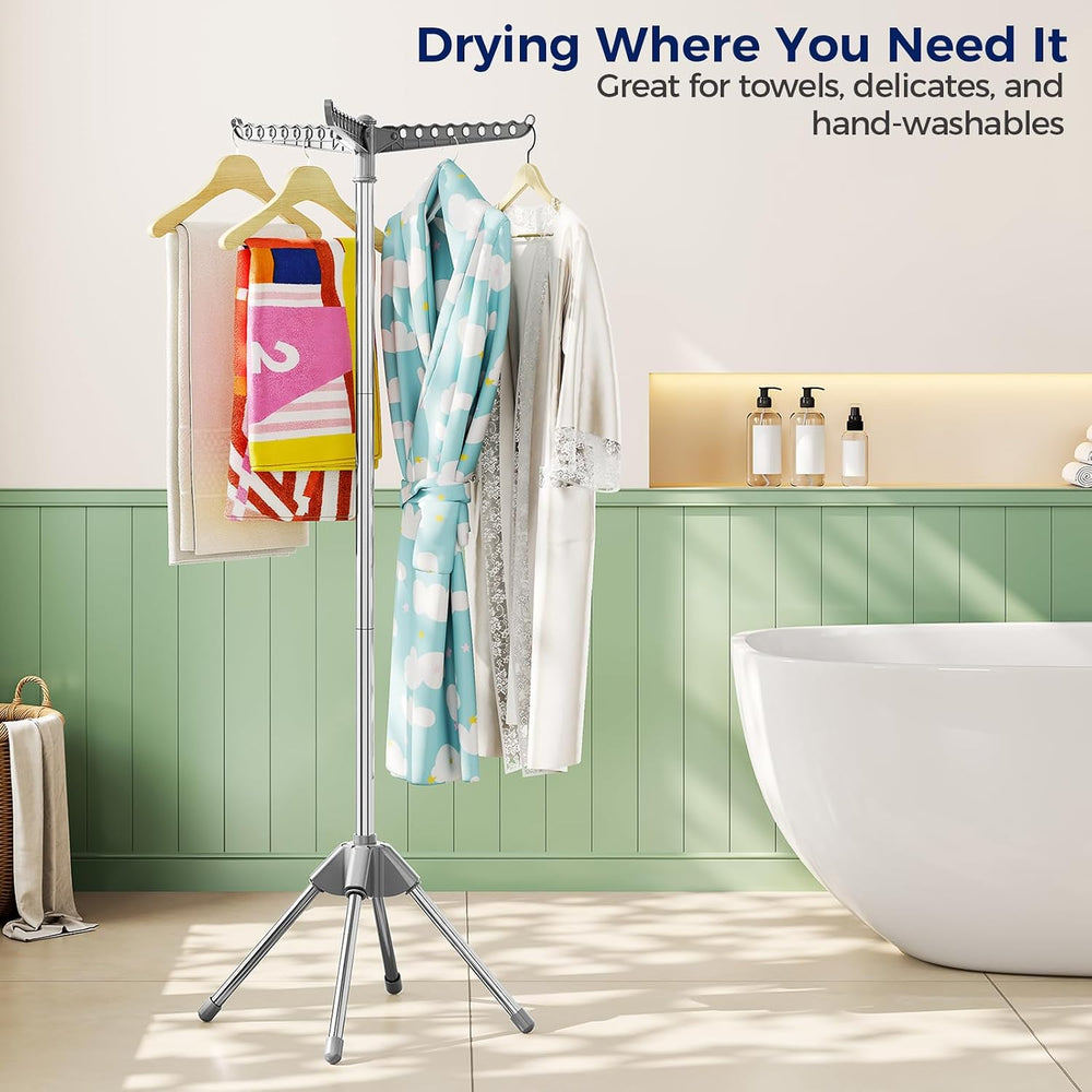 Clothes Drying Rack, 59" H Laundry Drying Rack, 3 Rotatable Arms