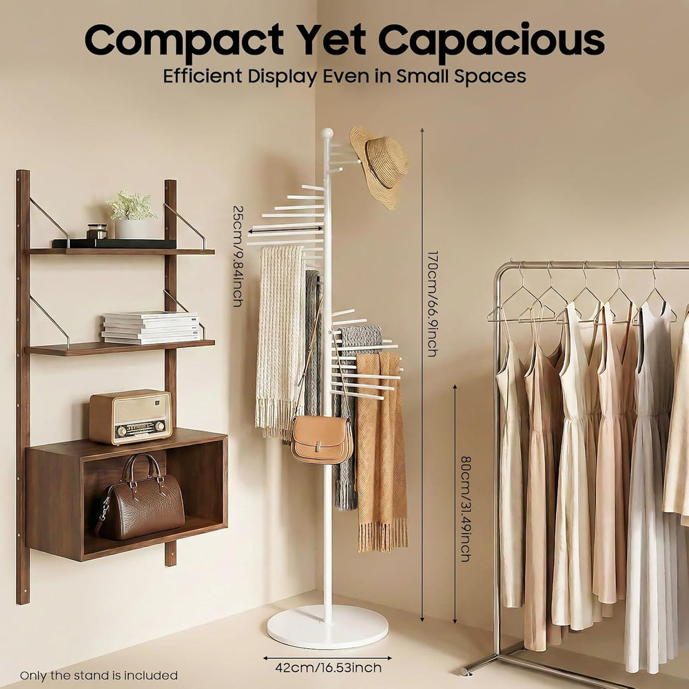 5.58Ft Spiral Freestanding Tie Rack Belt Organizer