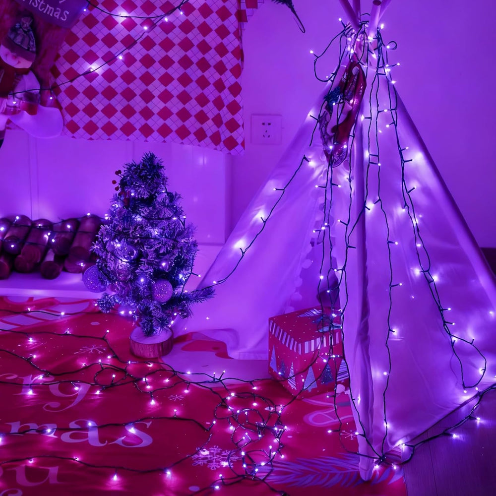QITONG 165ft 500 LED Purple Halloween Lights Outdoor Waterproof, String Light...