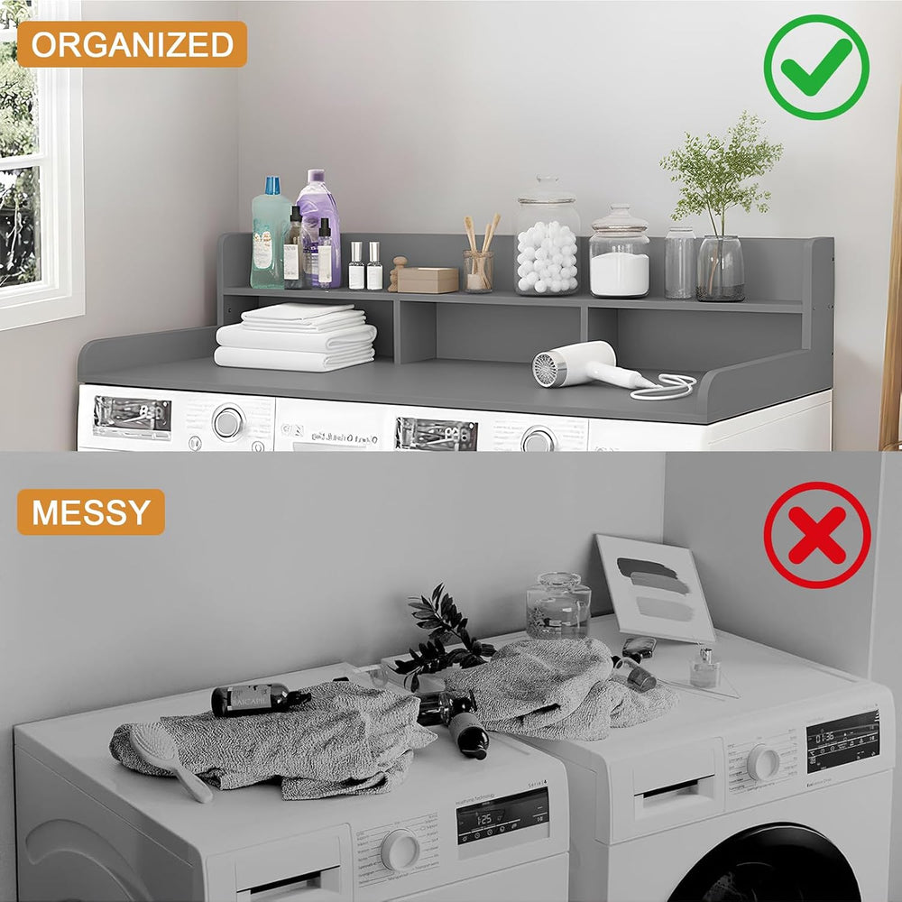 Washer Dryer Countertop with Shelf, 2-Tier Laundry Countertop Over Washer and...
