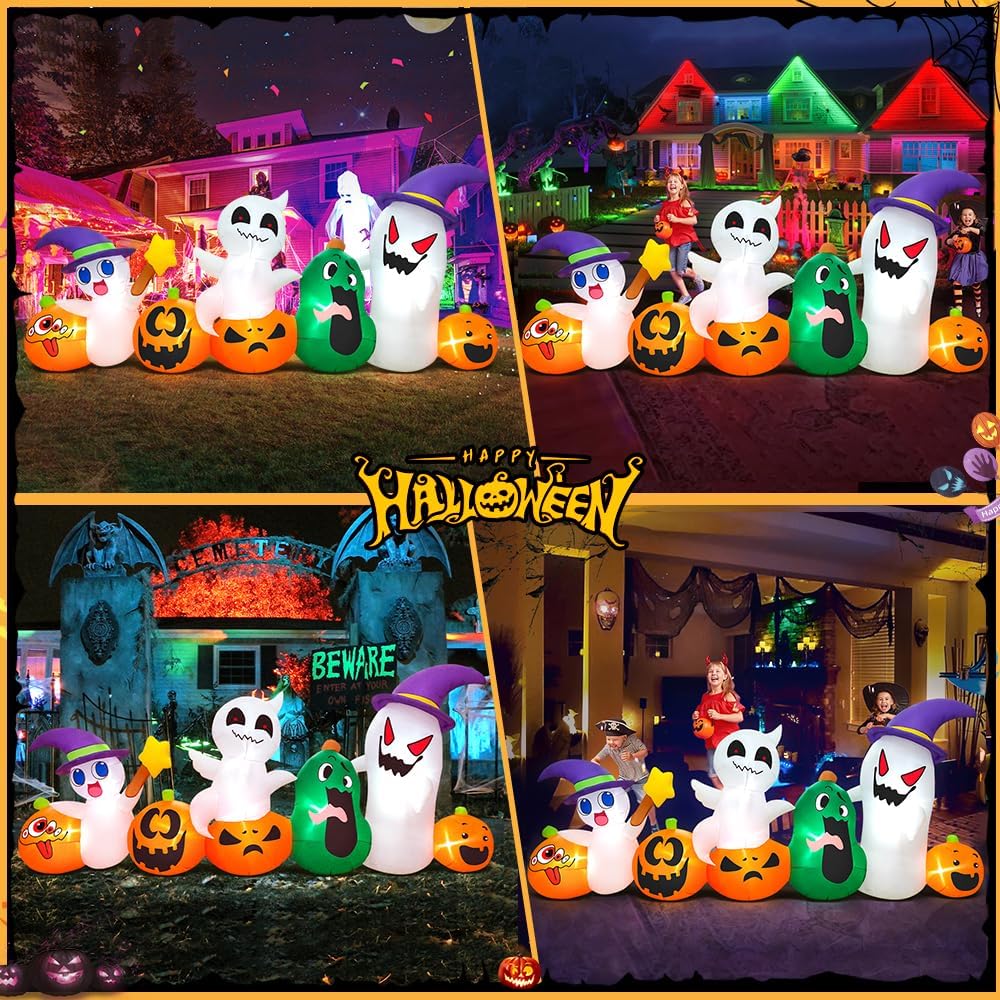 8 FT Halloween Inflatables Blow up Outdoor Decoration, Inflatable Ghost with ...