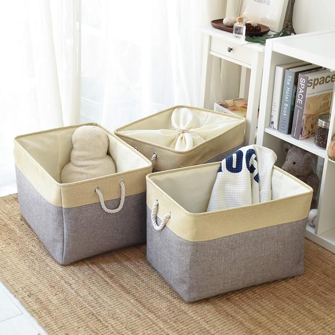 TheWarmHome Storage Baskets for Organizing, Extra Large-3Pack, 17.7L×13.8W×9.8H