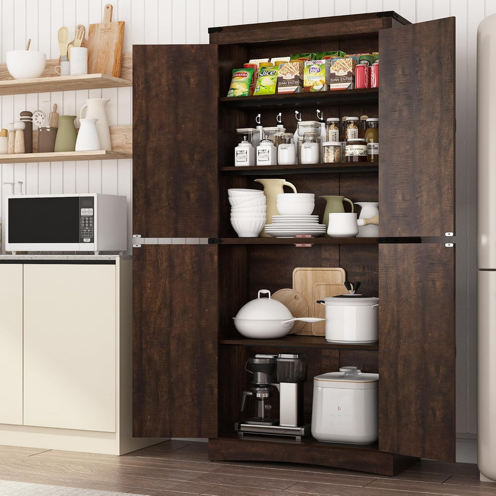 chartustriable 71in Farmhouse Kitchen Pantry Cabinet,Tall Storage Cabinet wit...