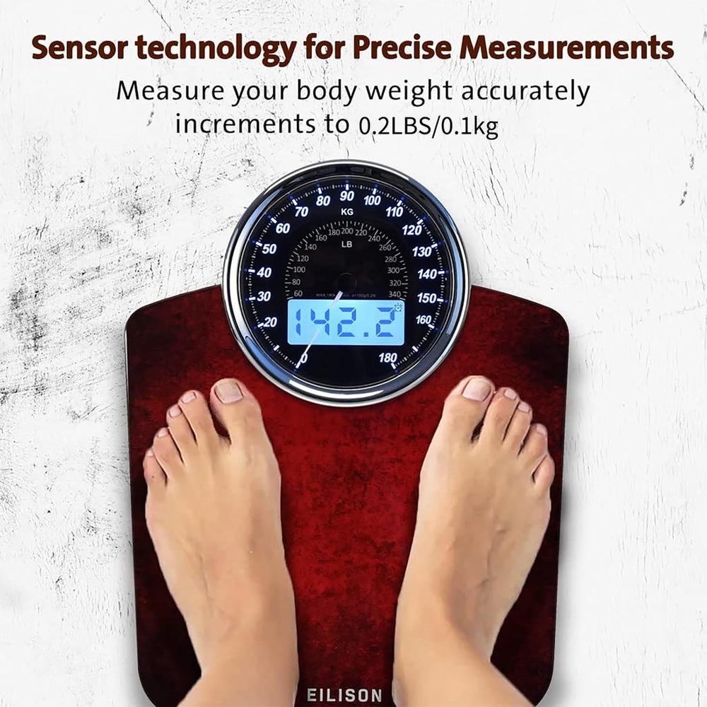 2-in-1 Digital & Analog Bathroom Scale, 400 lbs, Large Display