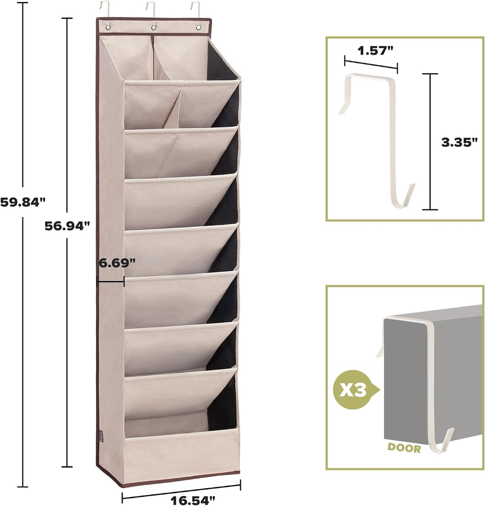 6 Pack Shoe Organizer with 6 Extra Large Pockets and 4 Large Pocket, Over the...