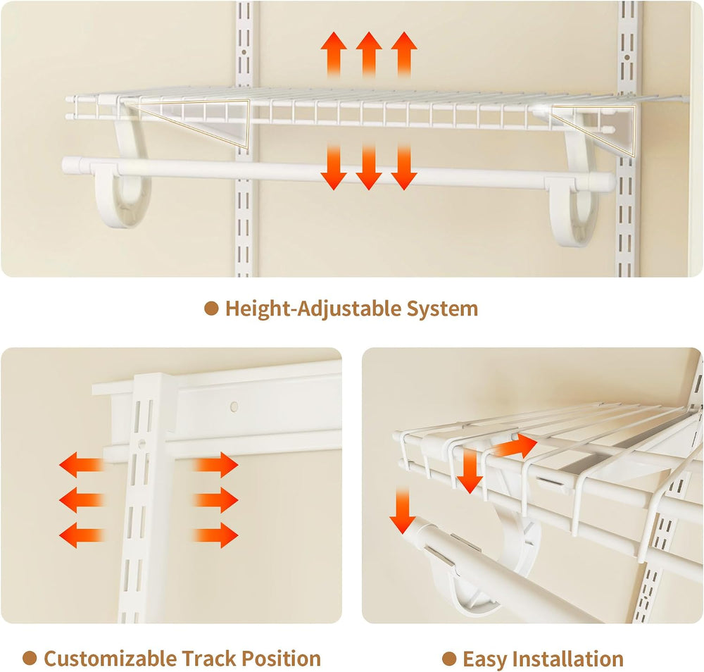 PROWORX 2-4 Ft. White Custom Insert Wire Closet Organizer System Kit