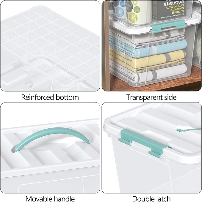 Zopnny 14 Quart Plastic Lidded Storage Bin (6-Pack)