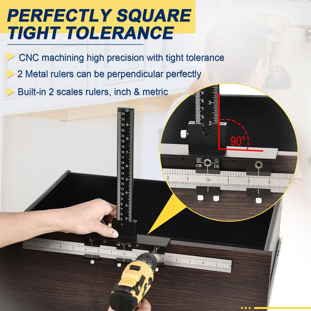 Cabinet Handle Jig, Template Tool for Hardware Installation Hole Drilling