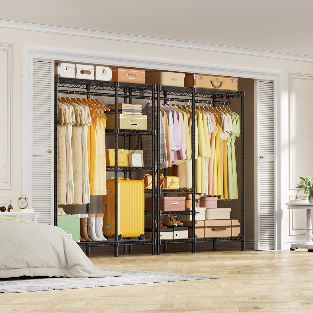 Ulif F4 Heavy Duty Clothes Rack (With Hanger Rod) Freestanding Clothing Racks...