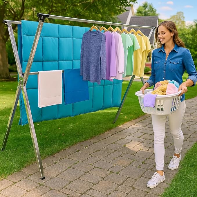 Clothes Drying Rack Folding Indoor Outdoor, Foldable Portable Laundry Drying
