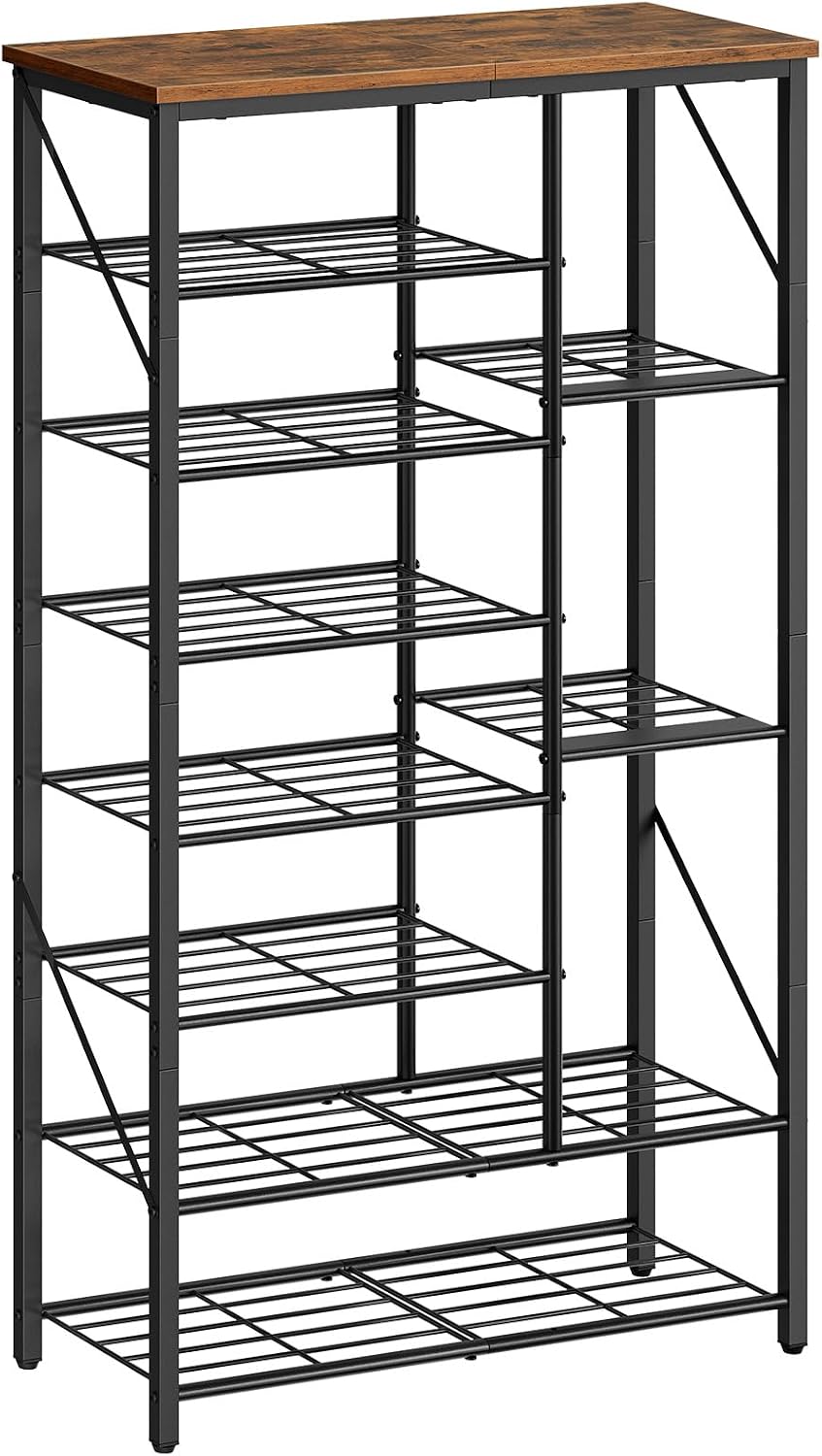 HOOBRO 8 Tier Shoe Rack for Entryway, Large Capacity Tall Shoe Storage