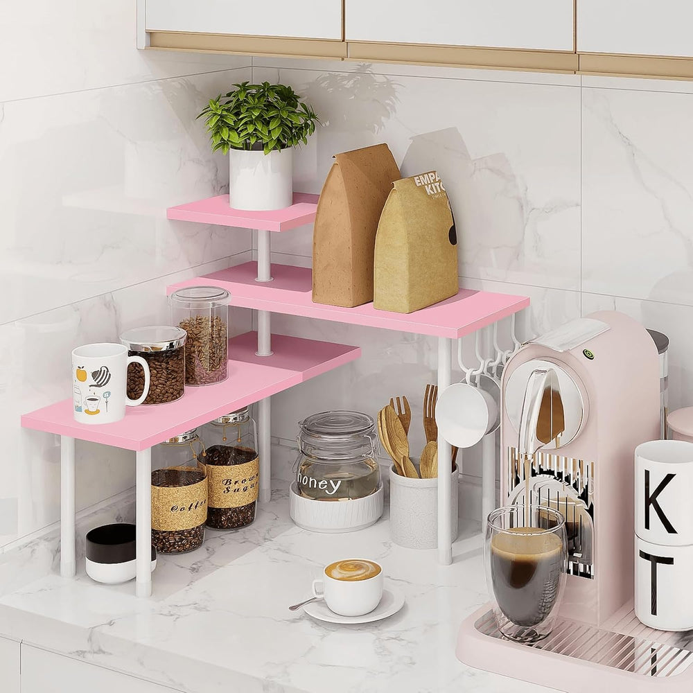 3-Tier Counter Organizer Shelf for Bathroom, Corner Shelf for Countertop, Ove...