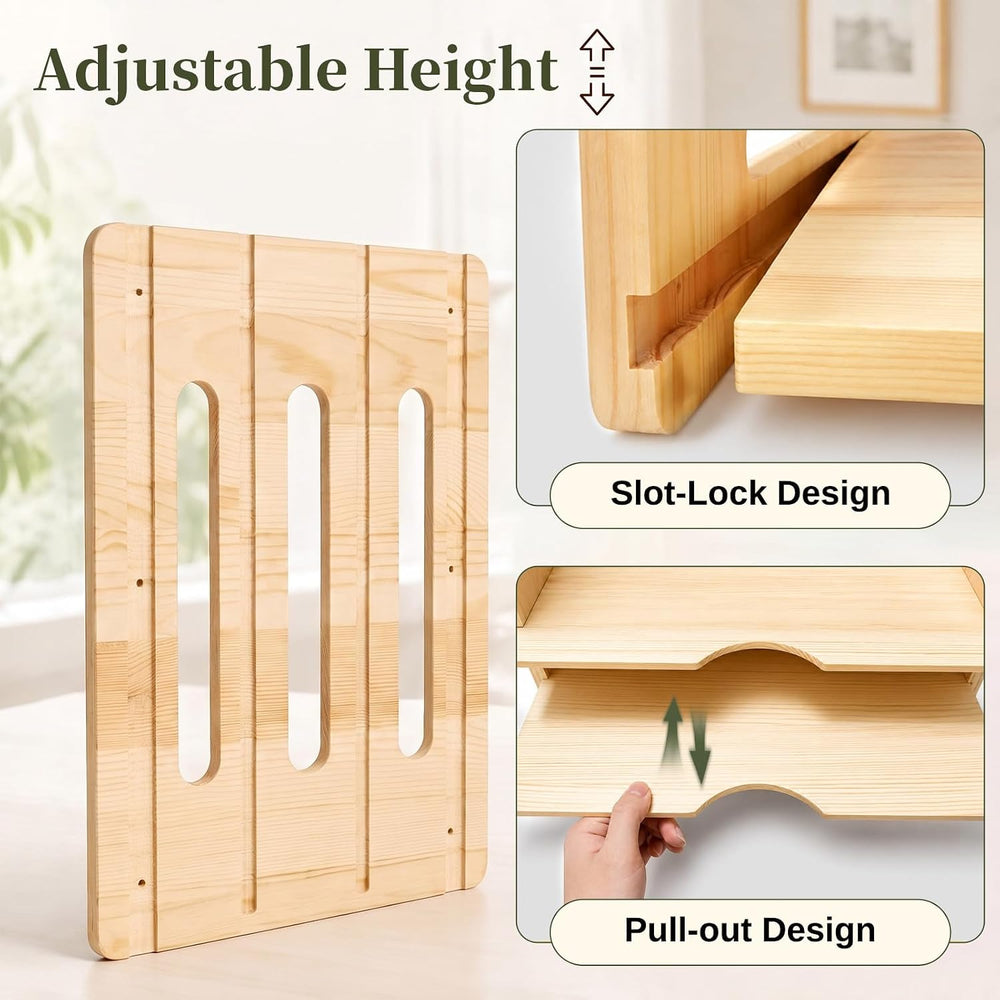Wood Tray Dividers for Cabinets, 4 Tier, Baking Sheet Organizer for Kitchen