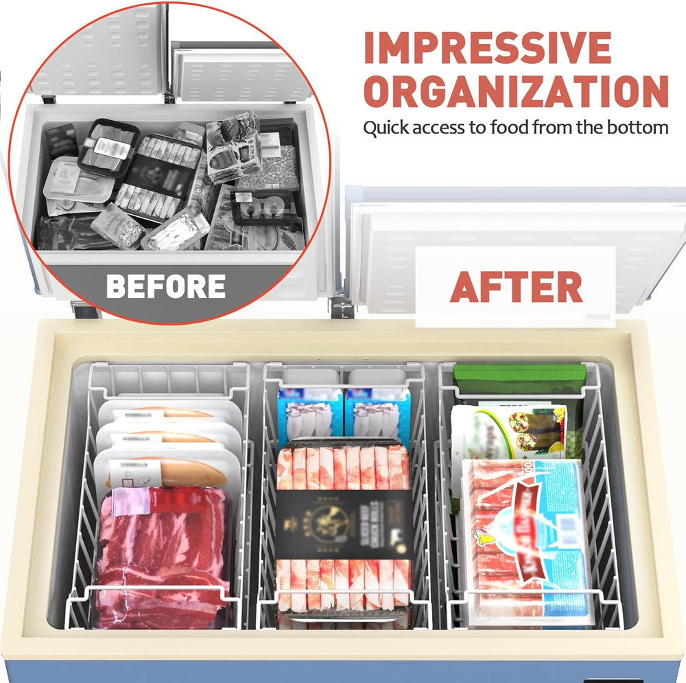 Goovilla Freezer Organizer Bins for 5-7 Cu.FT Chest Freezer,8 Pack White