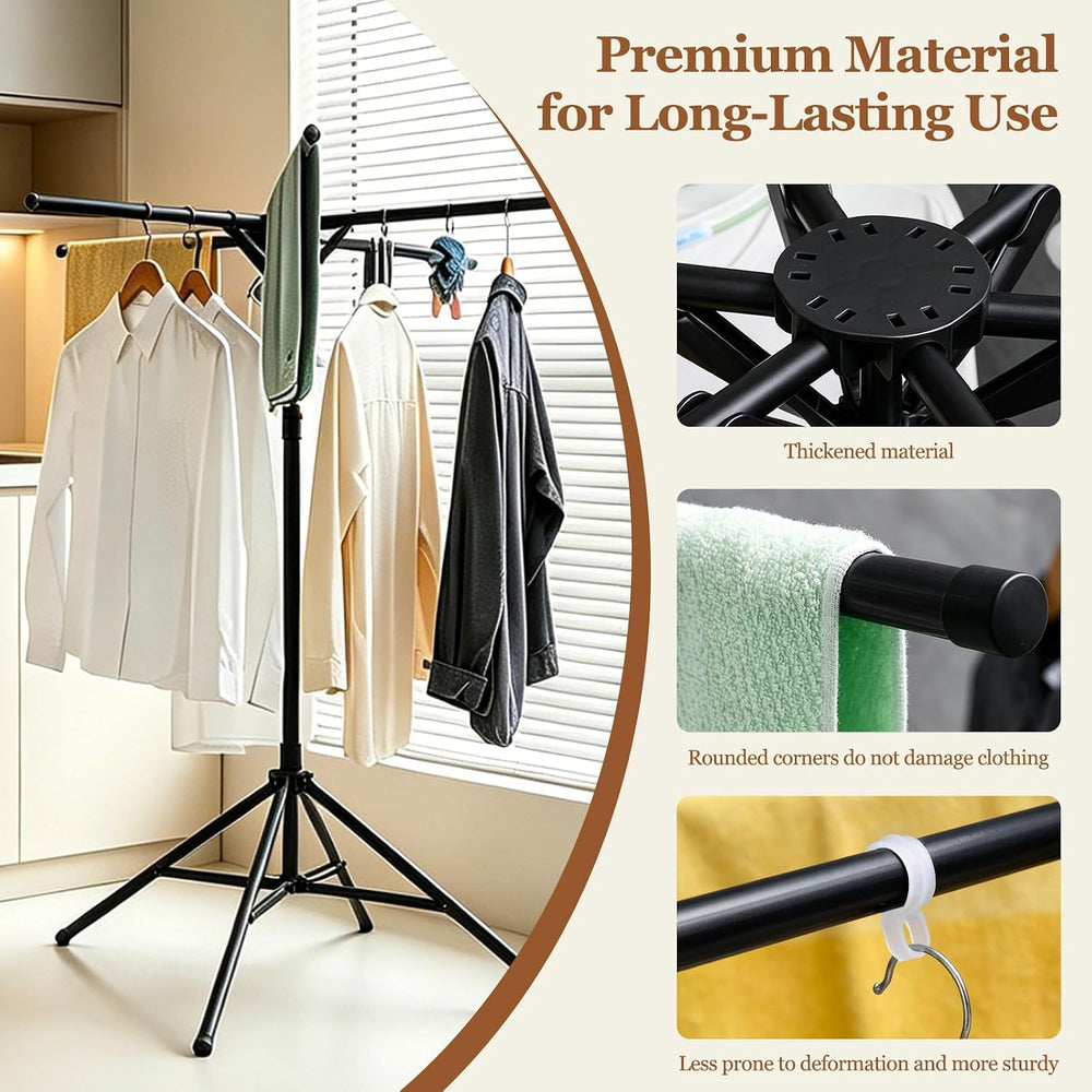 Adjustable Collapsible Umbrella Style Clothes Drying Rack, 4Legs6Telescopic A...