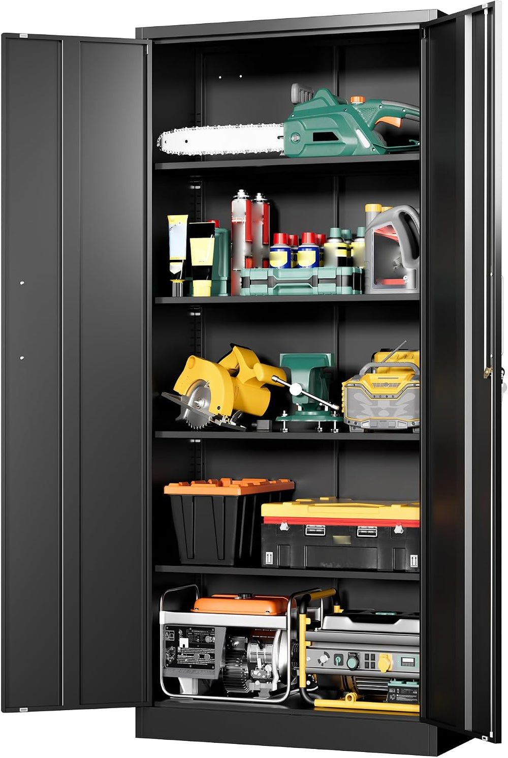 Metal Garage Storage Cabinet, Lockable Utility Storage