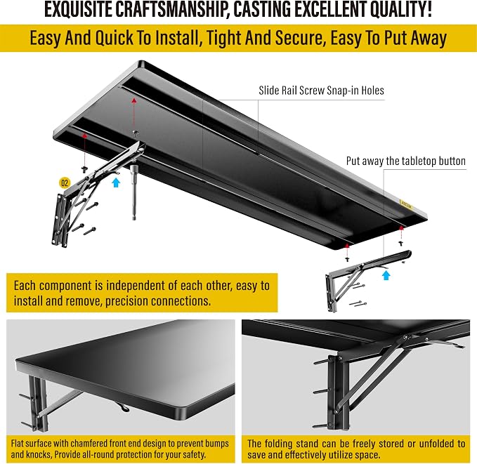 2pack-1.2x3ft Adjustable Rail Type Folding Storage Rack Shelf, Suitable