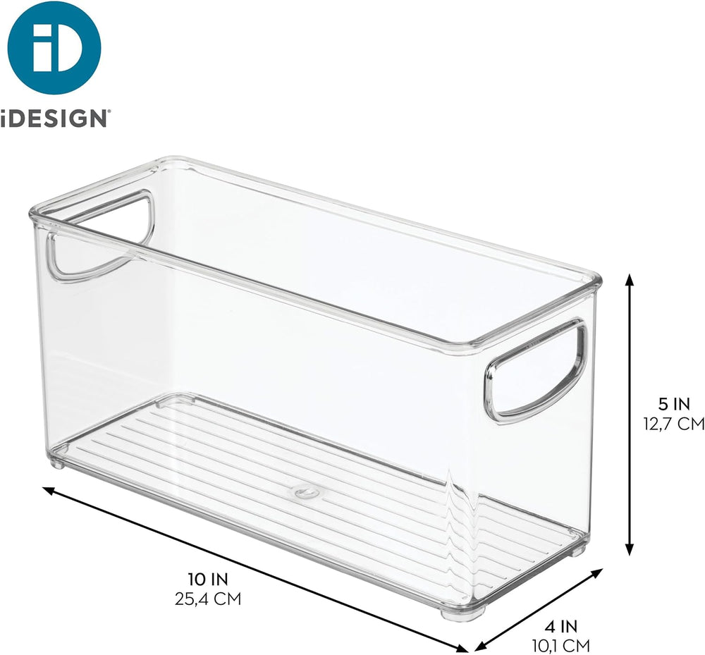 iDesign Plastic Stackable Pantry Bin, Set of 2, Clear