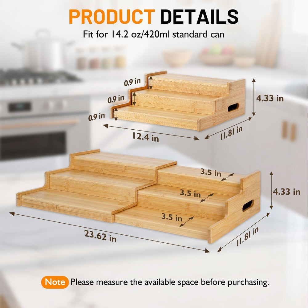 3-Tier Expandable Bamboo Mug Holder, Countertop Coffee Cup Rack, Mug Organize...