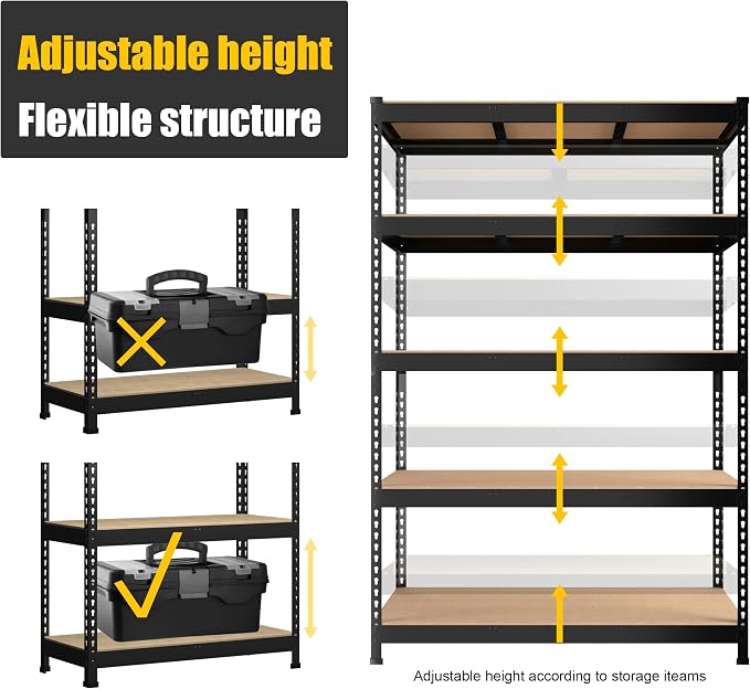 PrimeZone 5 Pack Heavy Duty Storage Shelves