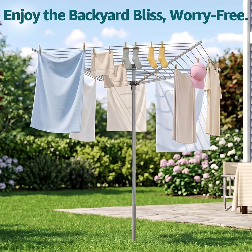 APEXCHASER 131FT Outdoor Umbrella Clothes Drying Rack