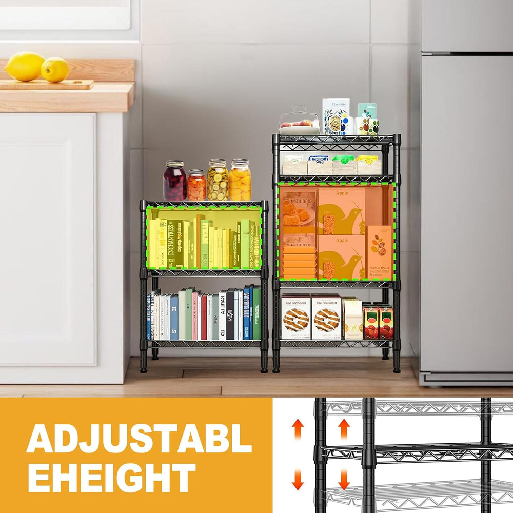 Heavy Duty Stainless Steel Kitchen Storage Rack, Adjustable Shelf Organizer w...