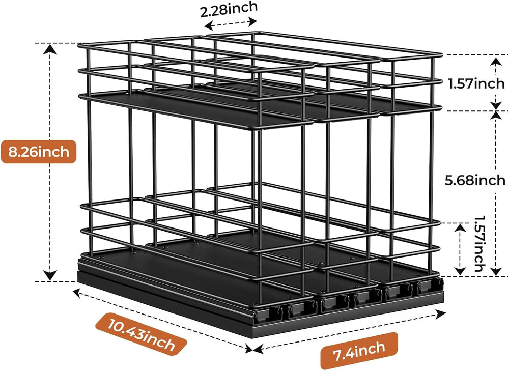 Mystozer Pull Out Spice Rack Organizer for Cabinet, Slide Out Spice Racks, Ea...