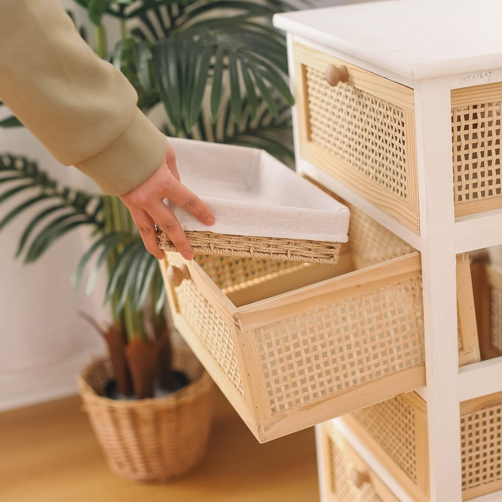 YRJJ Paper Rope Woven Storage Baskets, Delicate Storage Box for ShelvesBathro...