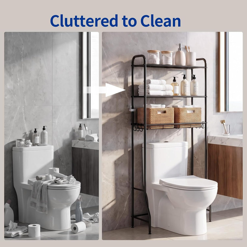 Delamu Over Toilet Storage Rack, 3 Tiers (62.8"H) Bathroom Organizer Shelf