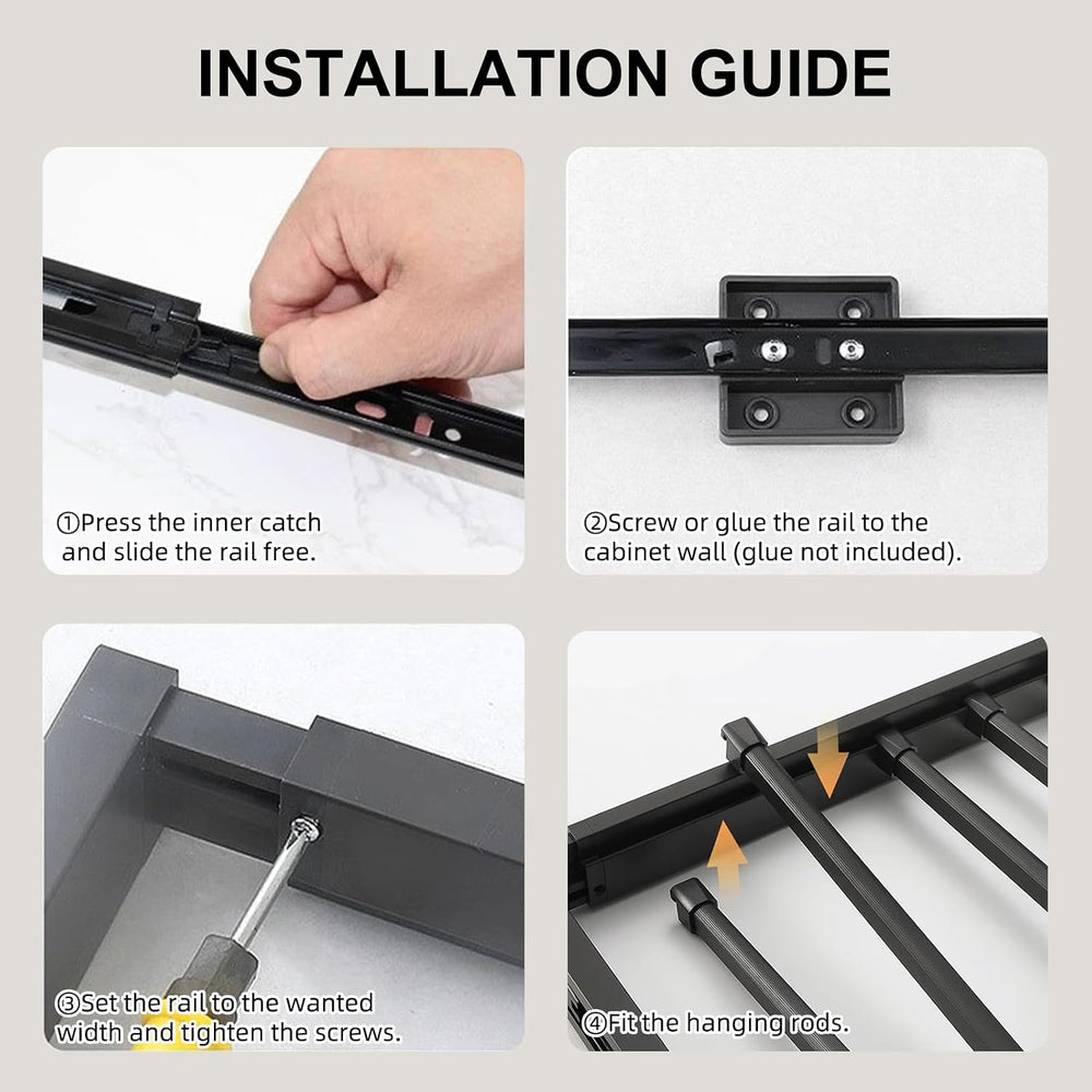 Hidden Pull Out Drying Rack, Extendable Pull Out Trousers Rack, Space Saving,...