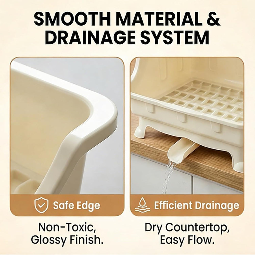 Pilipane Dish Drying Rack, Bottle Dryer Holder with Cover Lid and Removable D...