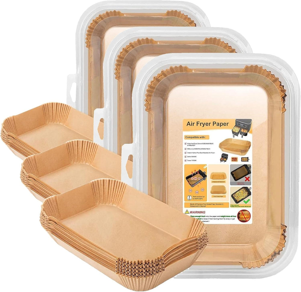 Air Fryer Liners Disposable, Rectangular Airfryer Paper Liners for Ninja 2-Ba...