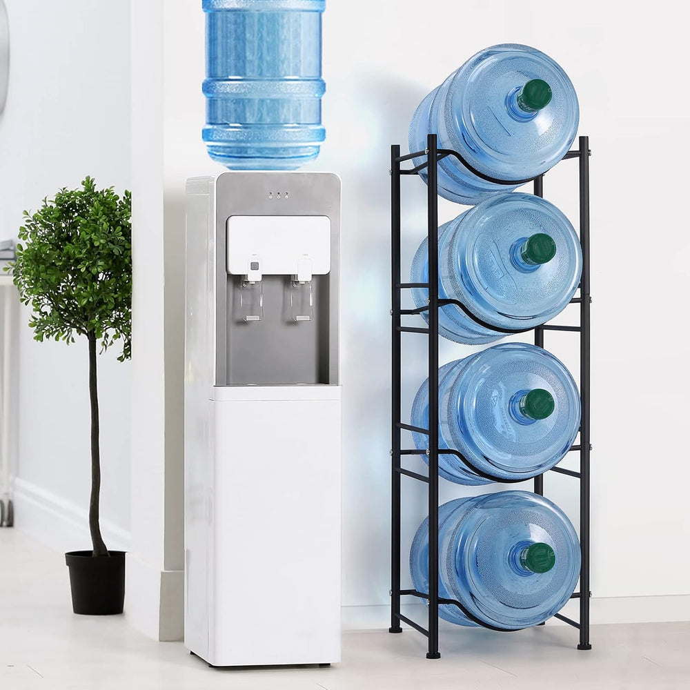 5 Gallon Water Bottle Jug Holder 4 Tier Heavy Duty Cooler Jug Storage Rack De...