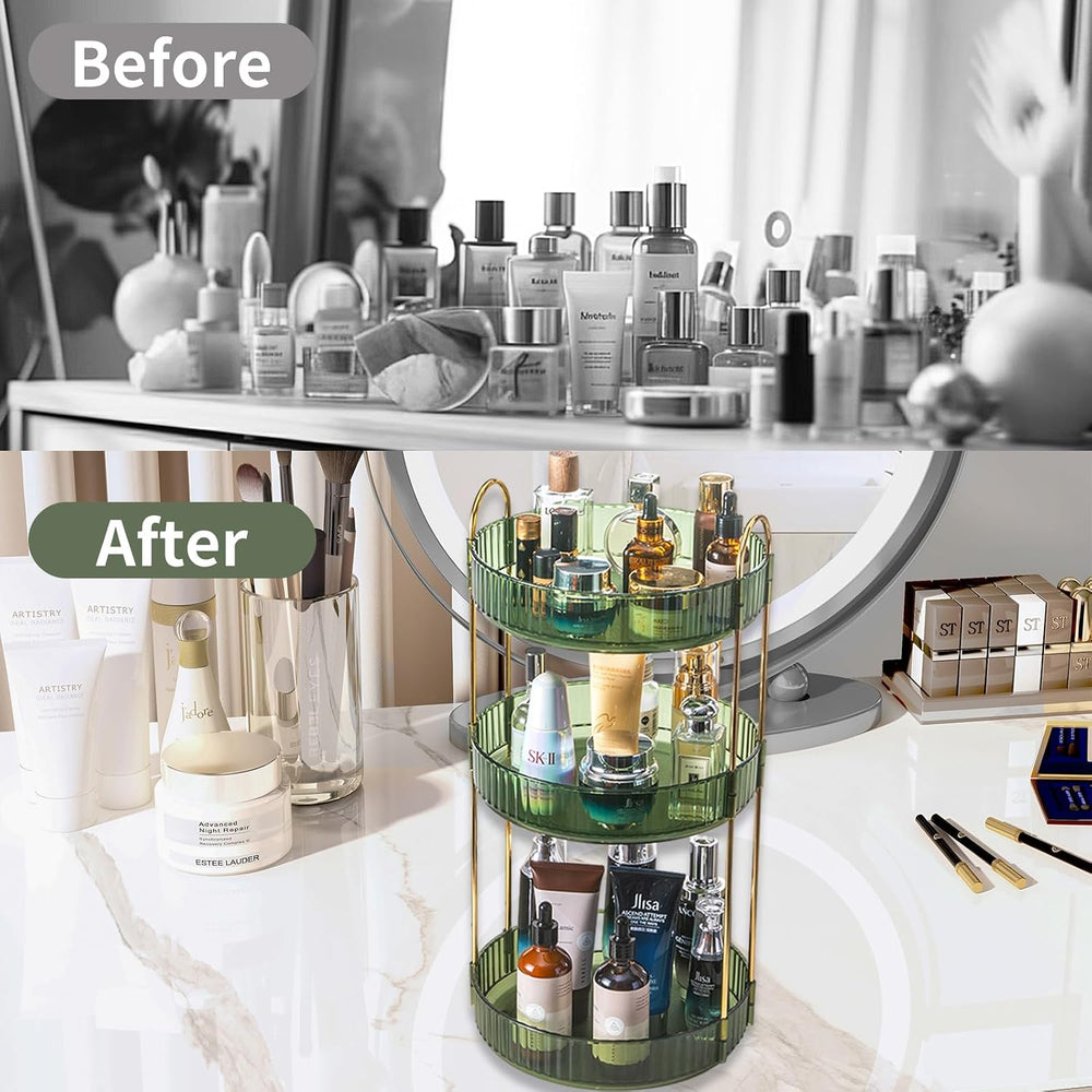 Asayuee 360 Rotating Perfume Organizer,3 Tier Large Capacity Make Up Organize...