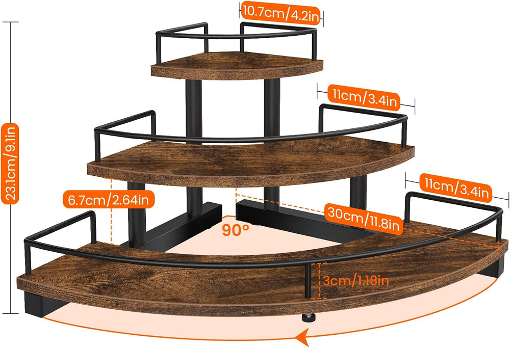 Homode Corner Liquor Bottle Display Shelf, Coffee Syrup Rack Organizer