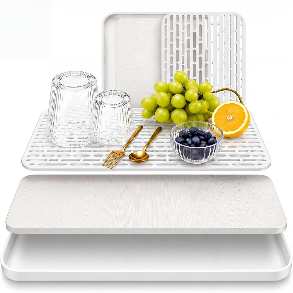2 Pack 3-layer Stone Dish Drying Mat for Kitchen Counter, 15.3'' x 8....