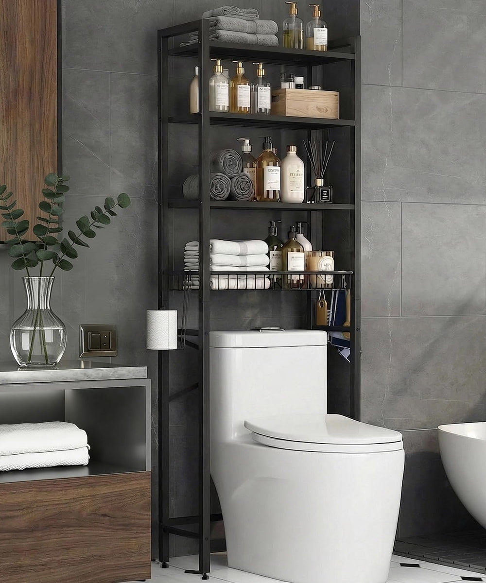 Over the Toilet Storage Rack,4-Tier Adjustable Bathroom Organizer Over Toilet...