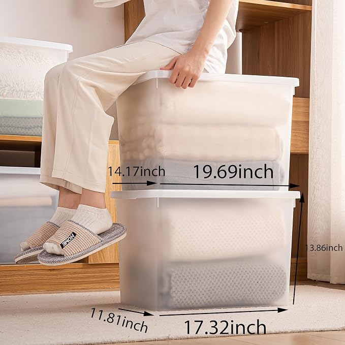 Stackable Plastic Storage Bins (4 Pack)