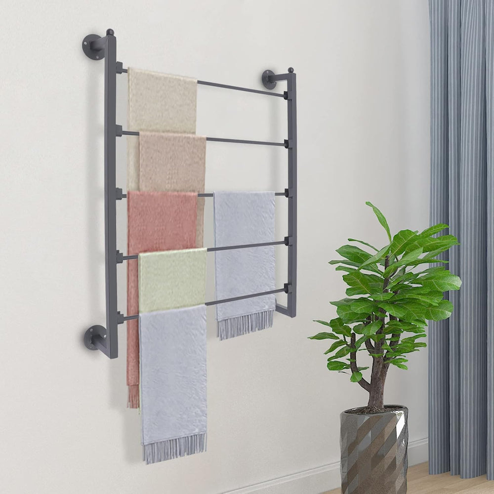 5 Tier Wall Mounted Scarf Rack, Metal Ribbon Storage Organizer, Multi-Purpose...