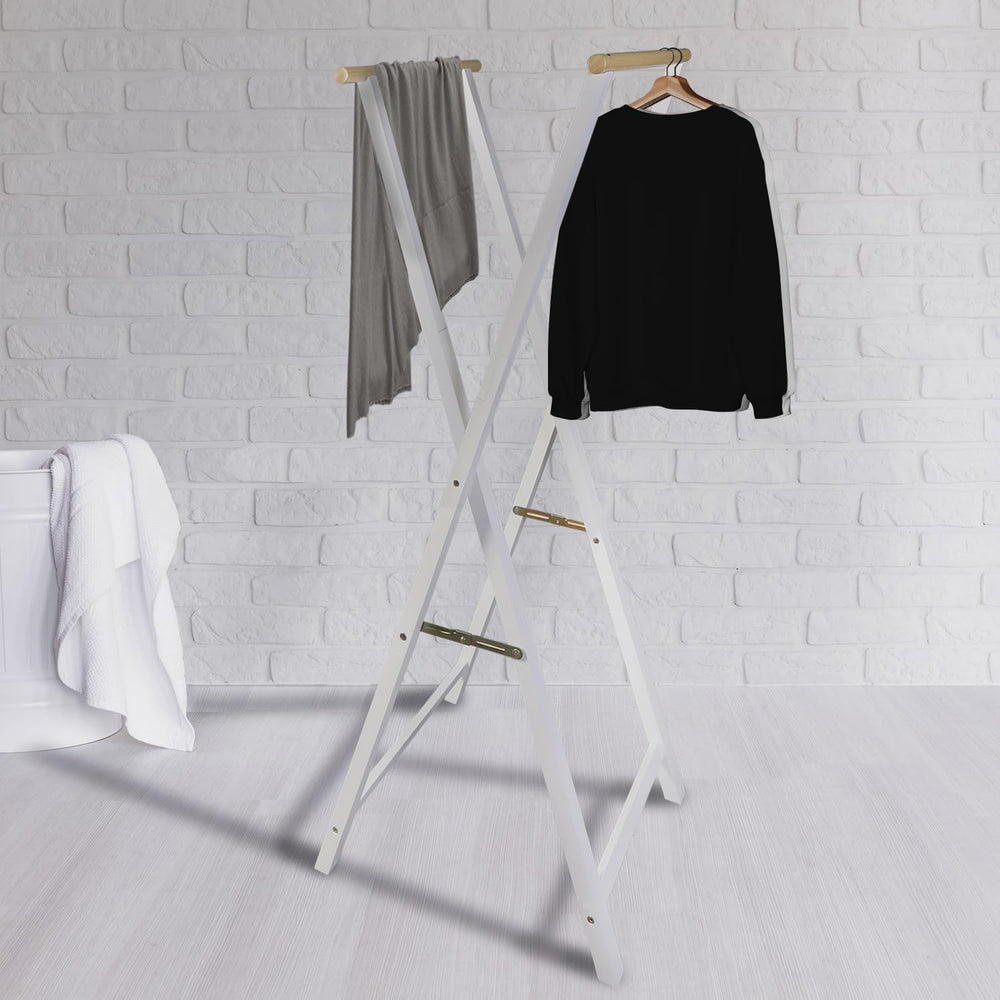 Casual Home Solid Wood Folding Clothing Garment Laundry Drying Rack, 20.5&quo...