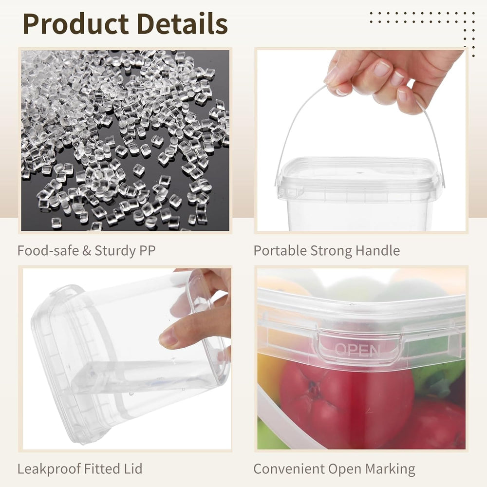 Homaisson 30 Pcs Deli Containers with Lids, 32 oz Square Plastic Food Storage...