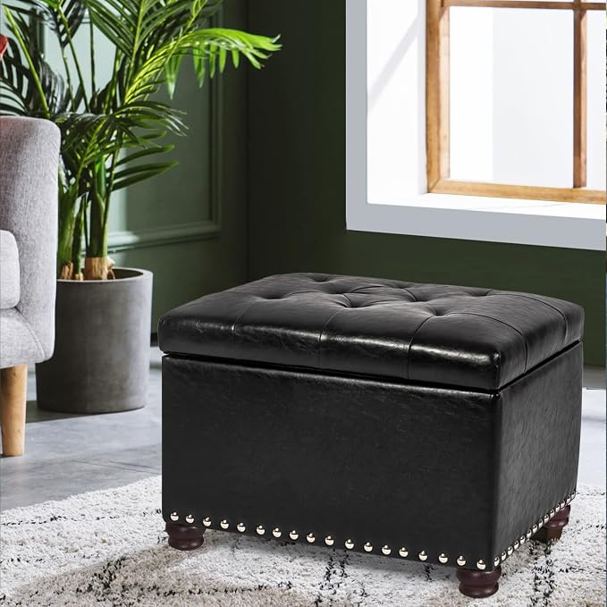 Joveco Leather Storage Ottoman,
