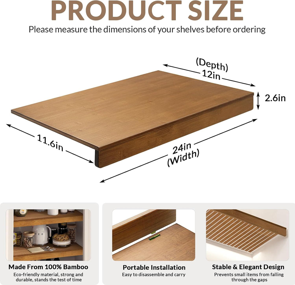 Gashell Wire Shelf Covers, Bamboo Wire Rack Covers for Pantry, Closet