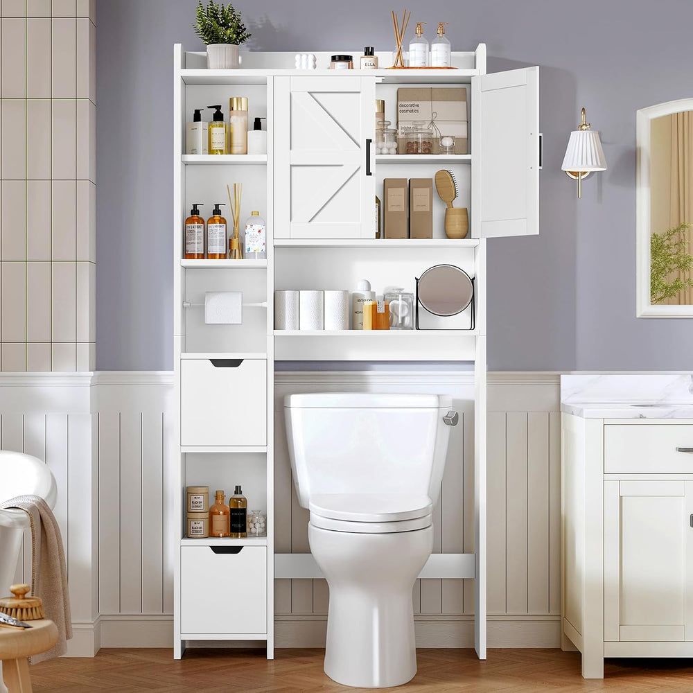 Over the Toilet Storage Cabinet with 2 Removable Drawers, Above Toilet Storag...